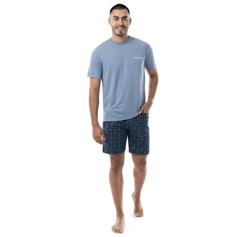 Wrangler Pajama Set Logo Tee shirt with Shorts Drawstring Pockets